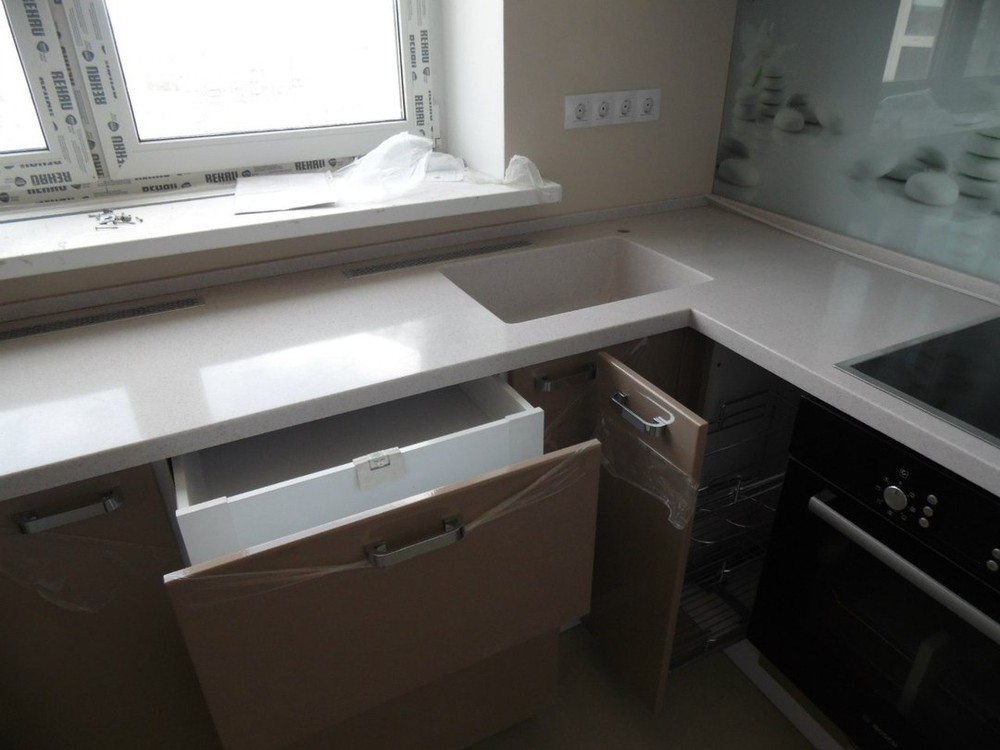 Белый кухонный гарнитур-Кухня МДФ в эмали «Модель 199»-фото4
