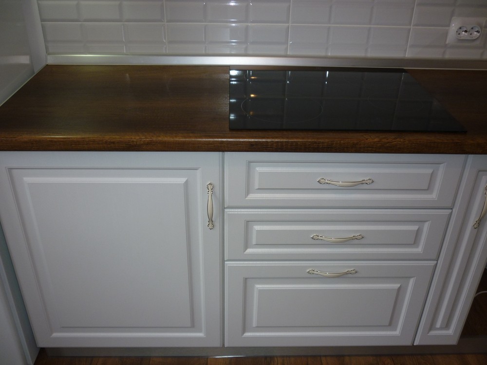 Белый кухонный гарнитур-Кухня МДФ в ПВХ «Модель 235»-фото2