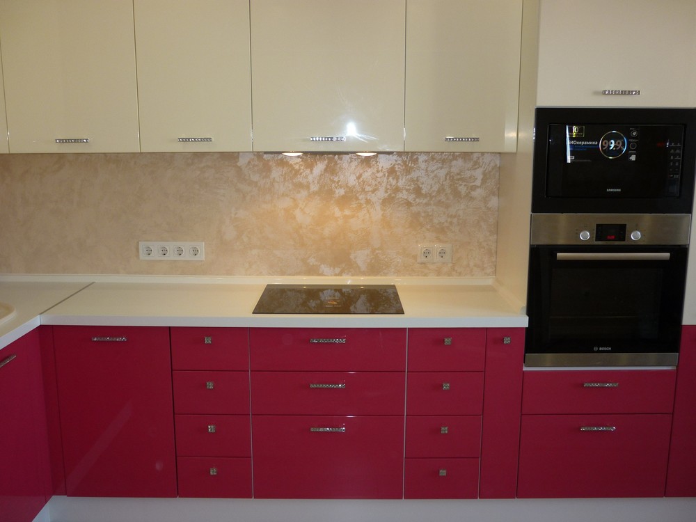 Встроенная кухня-Кухня МДФ в эмали «Модель 252»-фото3