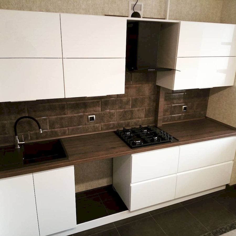 Белый кухонный гарнитур-Кухня МДФ в эмали «Модель 654»-фото2