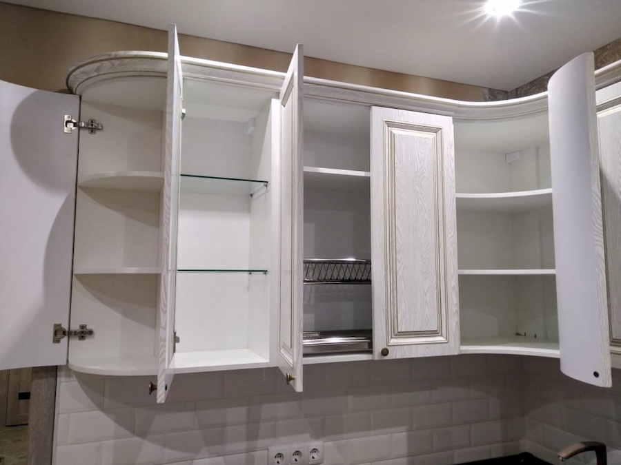 Белый кухонный гарнитур-Кухня из шпона «Модель 581»-фото9