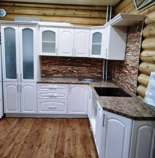 Белый кухонный гарнитур-Кухня МДФ в эмали «Модель 546»-фото8