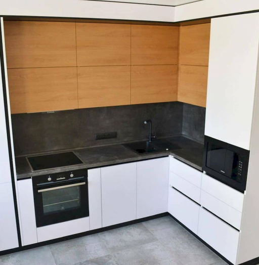 Белый кухонный гарнитур-Кухня МДФ в эмали «Модель 645»-фото6